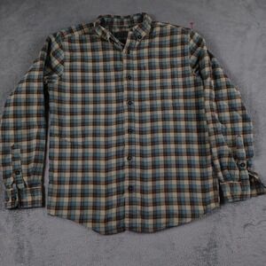 Royal Robbins Shirt Mens Medium Brown Plaid‎ Flannel Outdoor Button Down